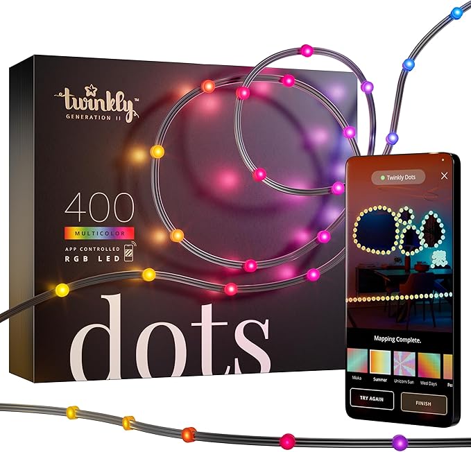 Twinkly 400 LED Dots String Light AU Plug Black Wire - RGB