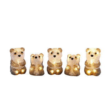 Acrylic Mini Sitting Panda-Set Of 5