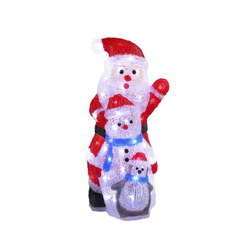 Acrylic Santa Penguin And Snowman Stacked