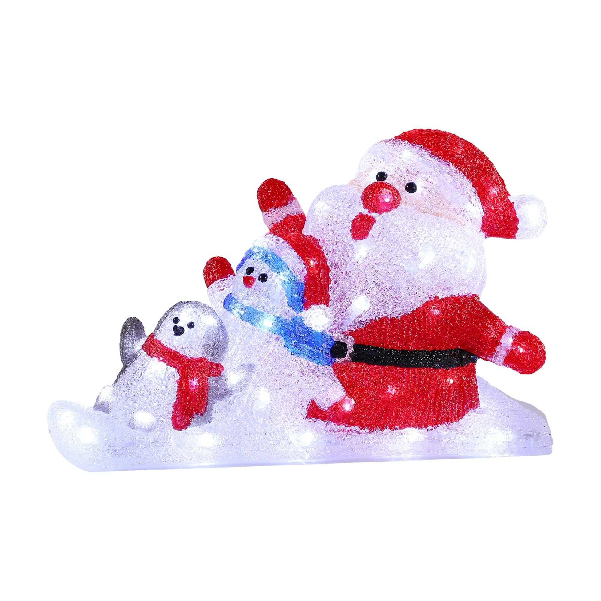 Acrylic Santa Penguin And Snowman