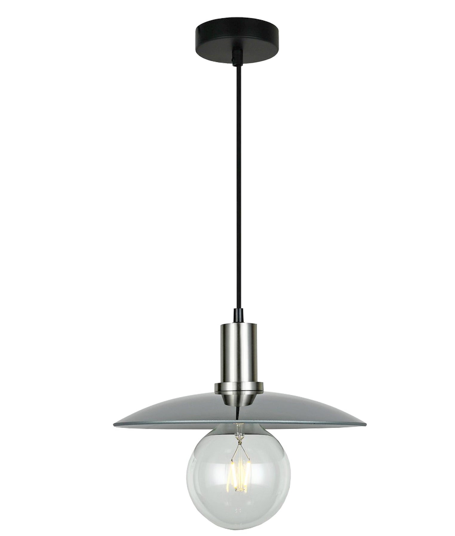 Chapeau Pendant Light Large Smokey Black/Satin Chrome