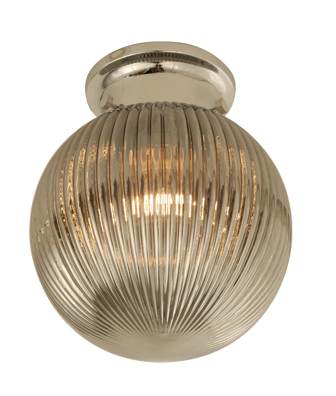 DIY Batten Fix Spherical Ribbed Shape Large Smokey/Chrome