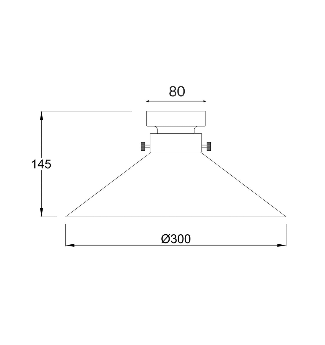 DIY Batten Fix Cone Shape Large Clear/Chrome