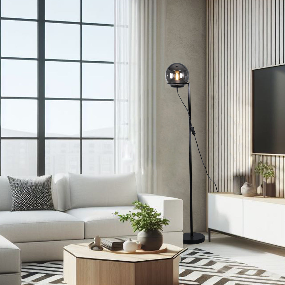 Sphera Floor Lamp - Smoky Glass