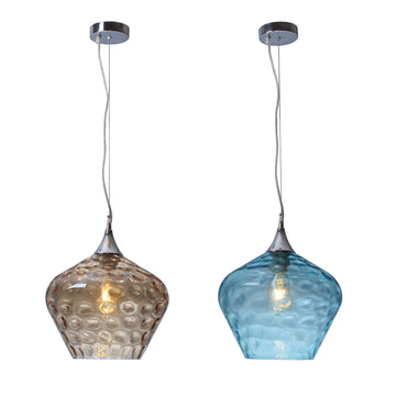 Zyla Glass Pendant Light - Blue/Amber