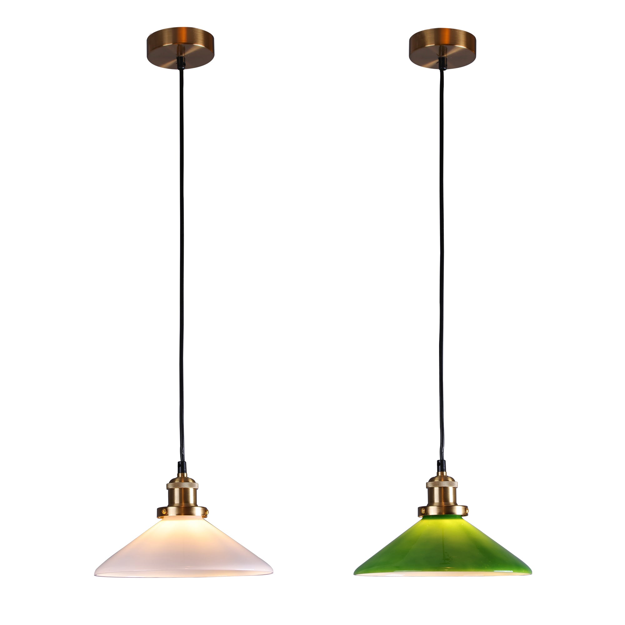 Gemma Glass Pendant Light - White/Green