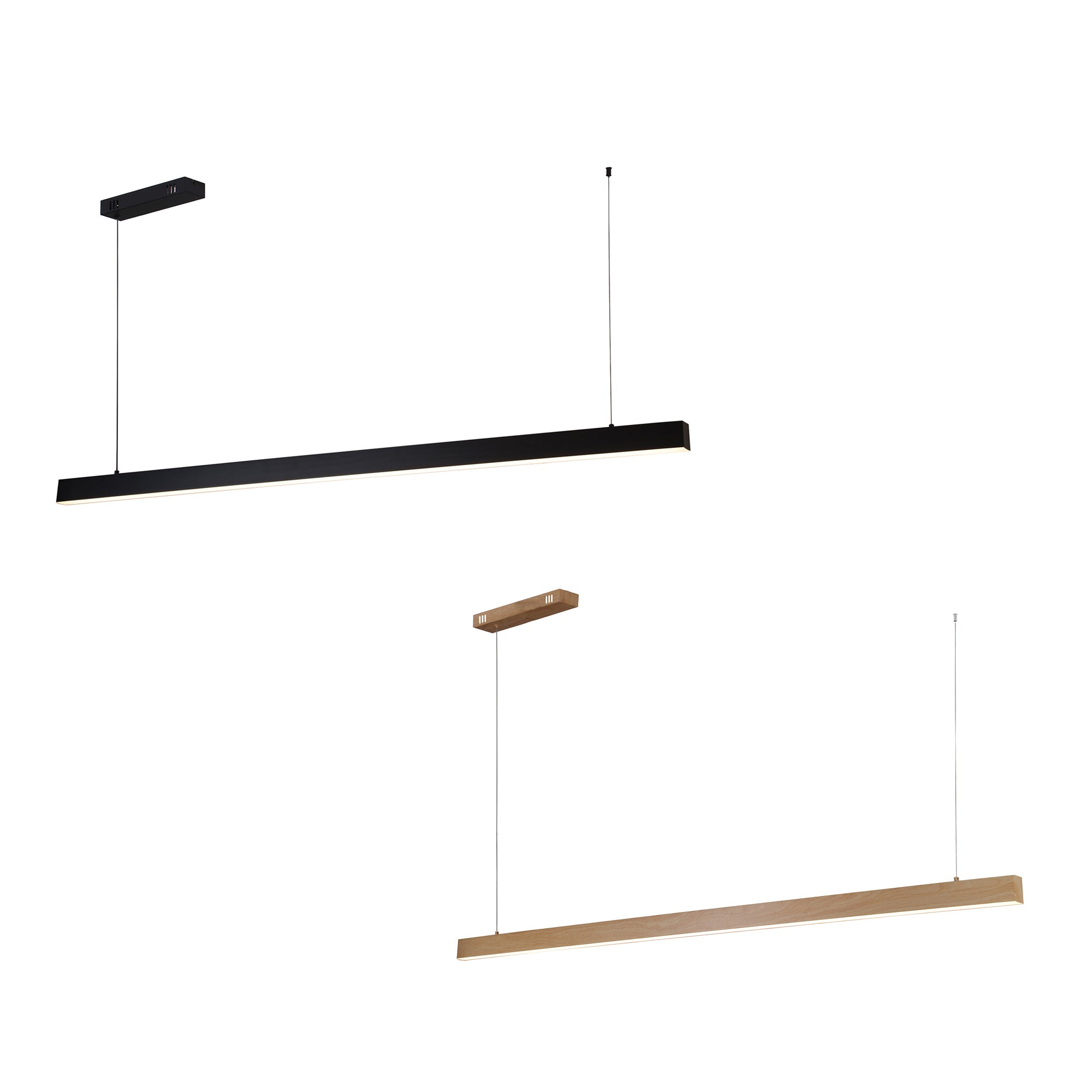 Maisie LED Pendant Light - Small Black/Wood