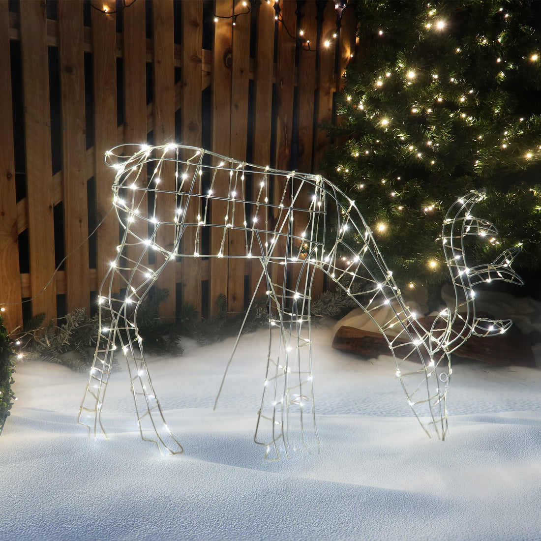 LED Pre-Lit Feeding Reindeer