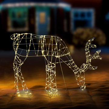 LED Pre-Lit Feeding Reindeer