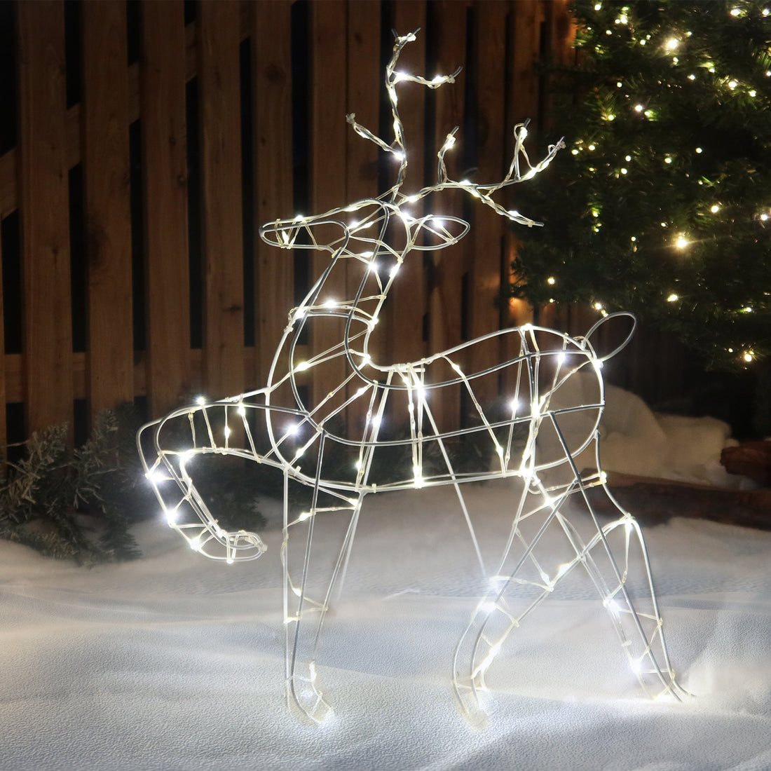 LED Pre-Lit Reindeer Head Up