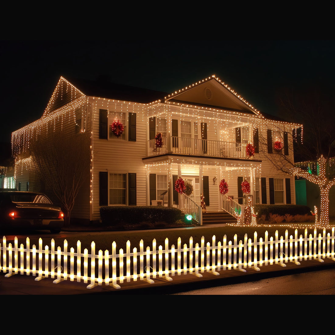 LED Pre-Lit Fence - 3 Colour Options