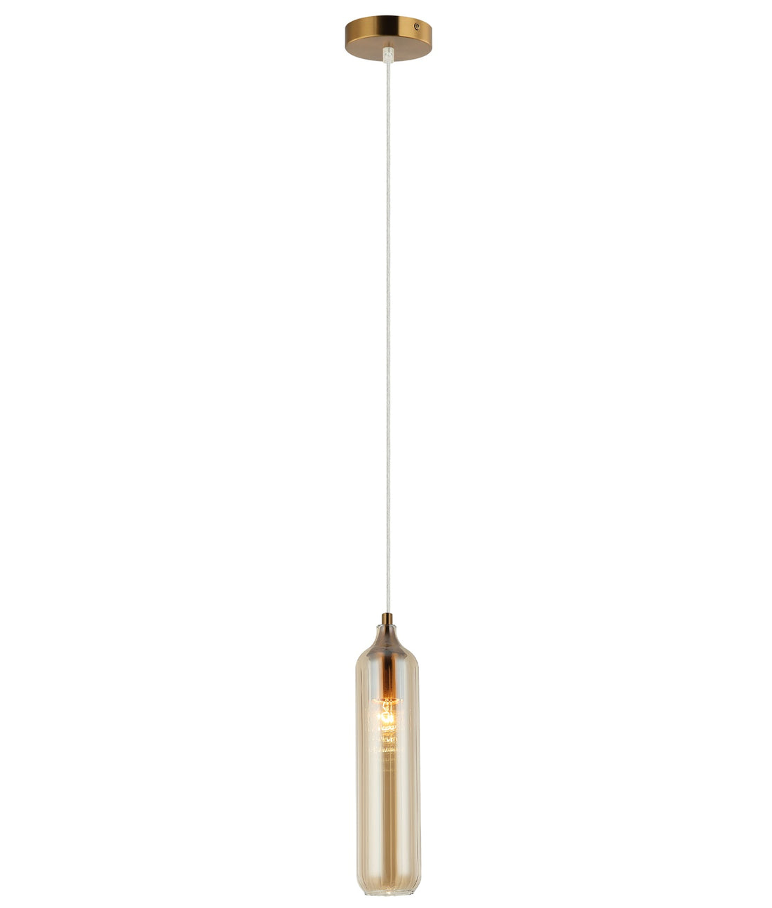 Manga Glass Cylinder Pendant Light Amber