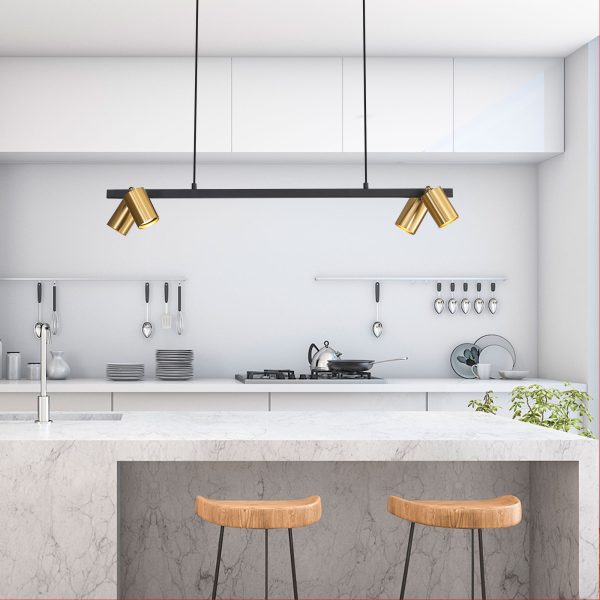 Bridge 4lt Spot Pendant Light Satin Brass