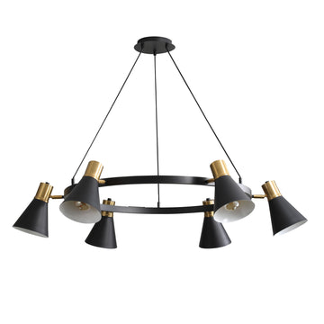 Norbert 6lt Round Spot Pendant Light Satin Brass