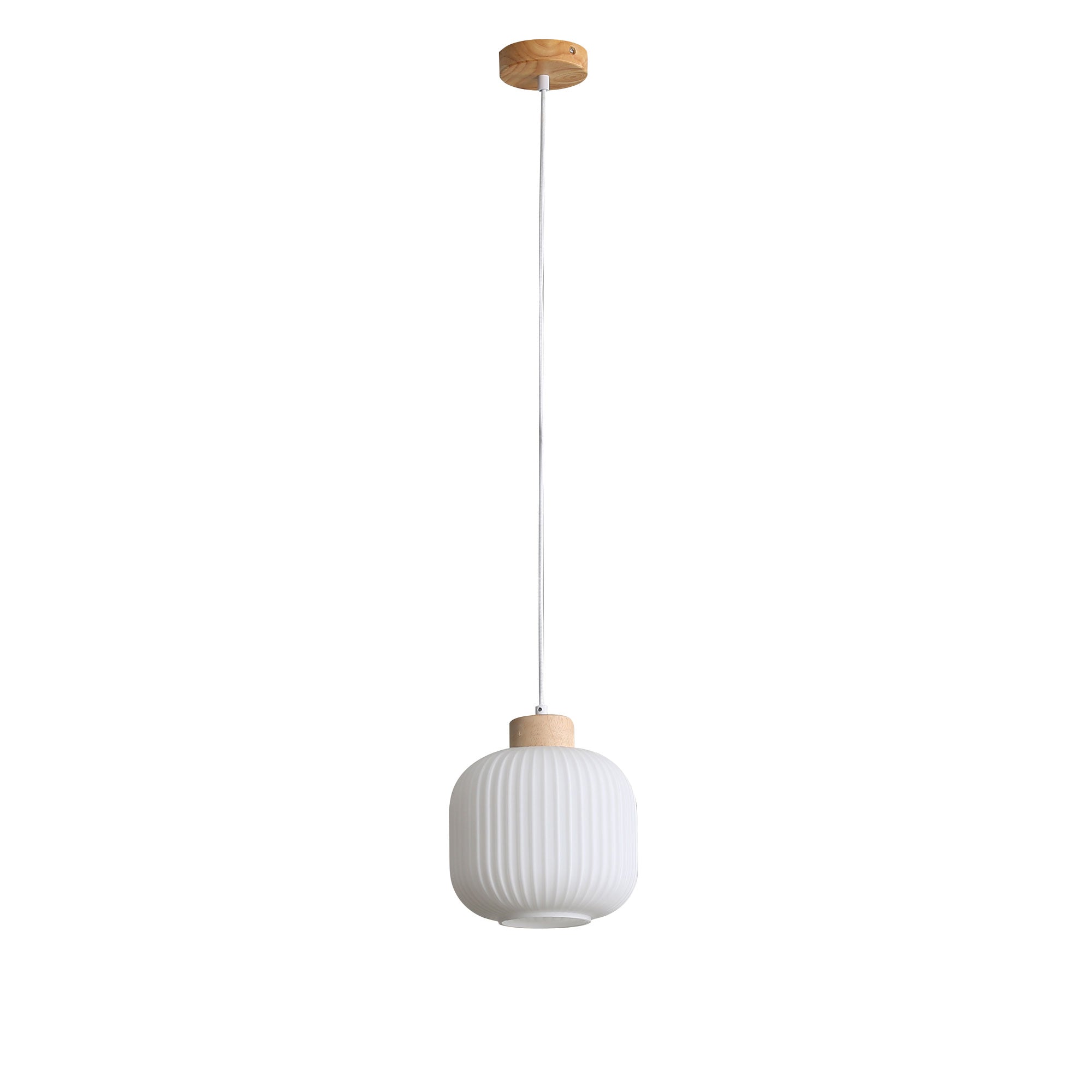 Bolli Real Timber & Opal Glass Pendant Light 200cm