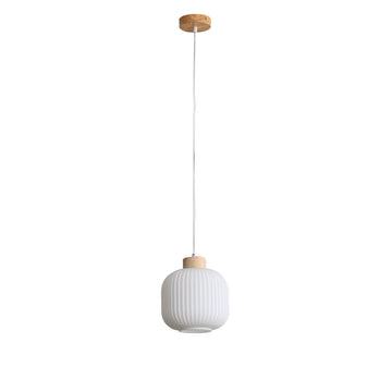 Bolli Real Timber & Opal Glass Pendant Light 200cm