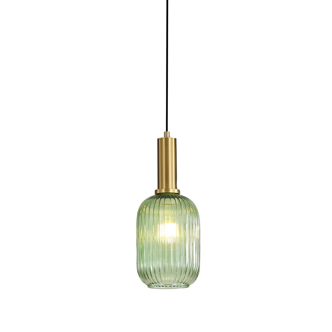 Luxe 130 Ribbed Glass Pendant Light Green