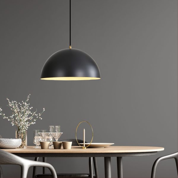 Lexi 35 Dome Pendant Light Black