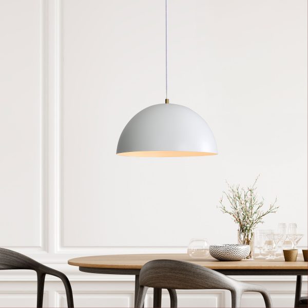 Lexi 35 Dome Pendant Light White