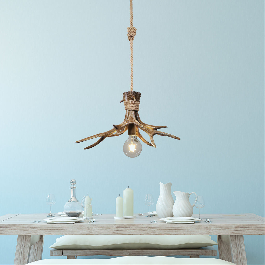 Hyort Single Derr Antler Designer Pendant Light