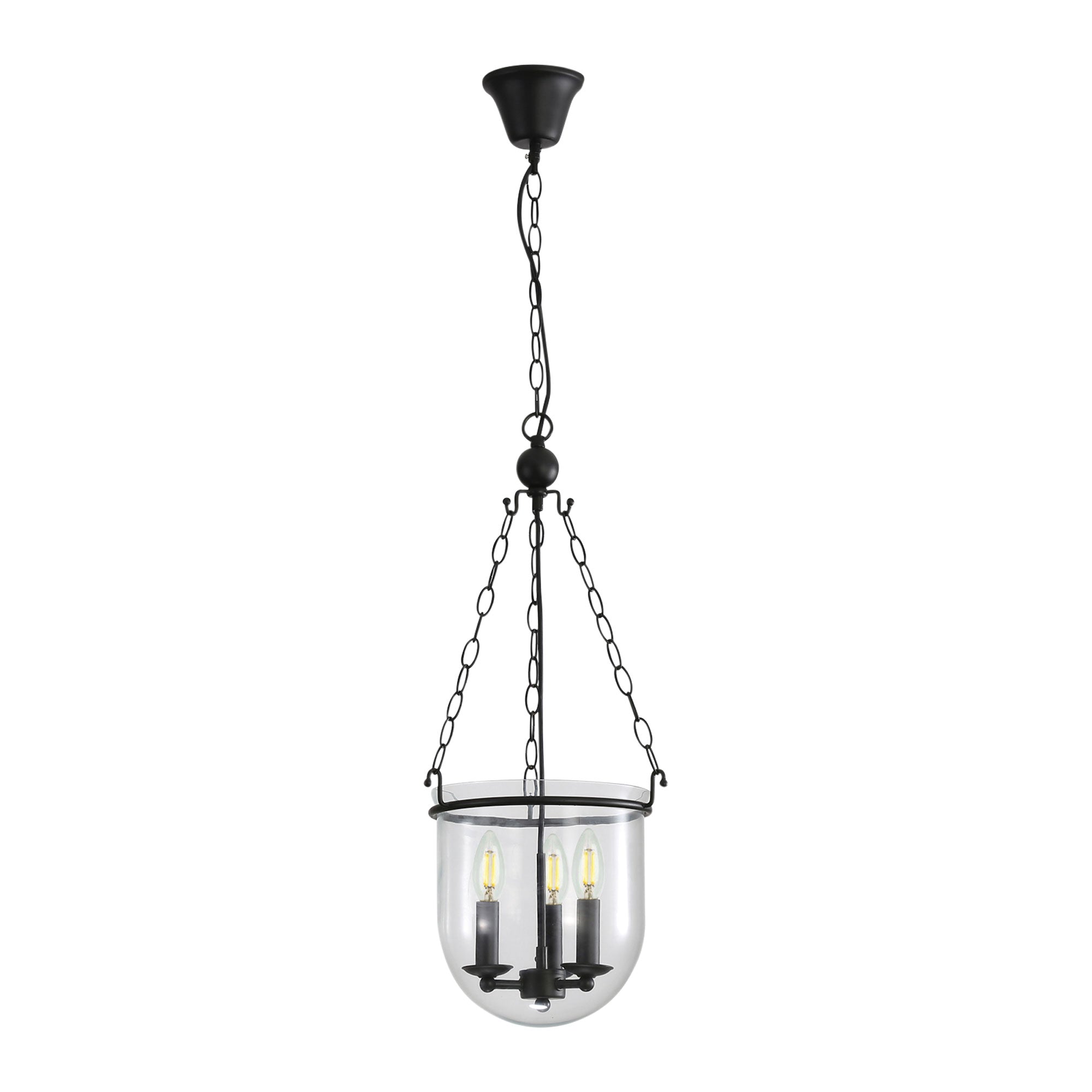 Weston Traditional Glass Pendant Light Black