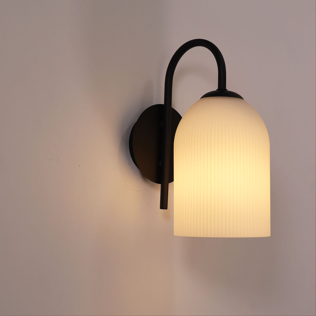 Arley Opal Matt Wall Light Black