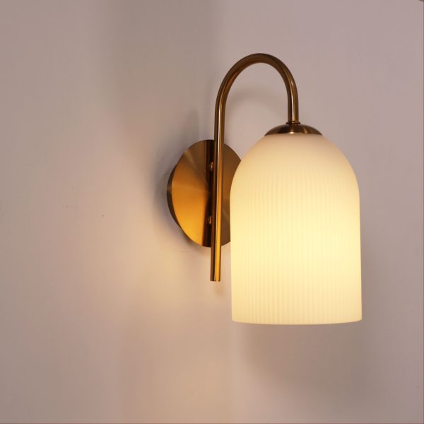 Arley Opal Matt Wall Light Satin Brass