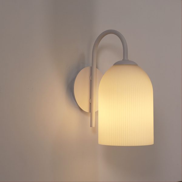 Arley Opal Matt Wall Light White