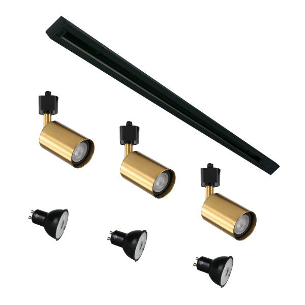 Bridge 3 Track Spot Light Black & Brass