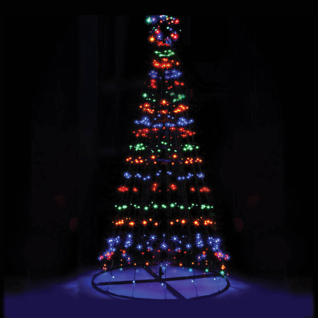 Christmas By Sas 1.5m Solar Powered Tree With Star Metal Frame 150 LED Bulbs