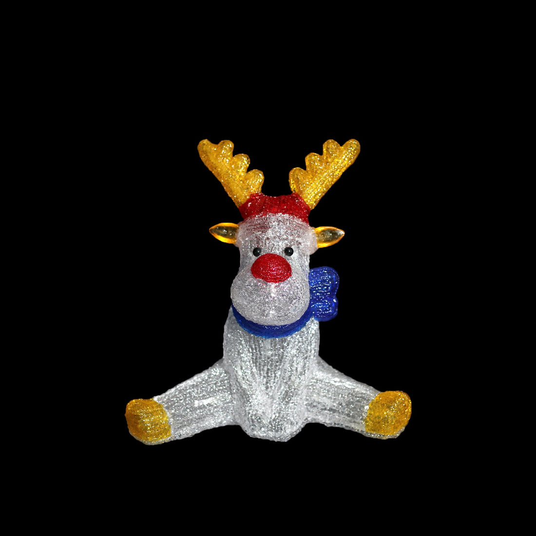 Acrylic Sitting Red Nose Reindeer