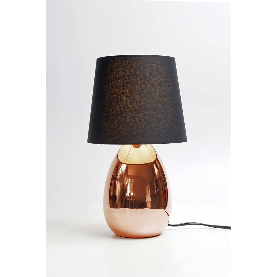 Libby Touch Table Lamp - Copper with Black Shade