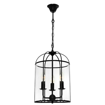 Clovelly 3lt Pendant Light Black