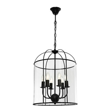 Clovelly 6lt Pendant Light Black