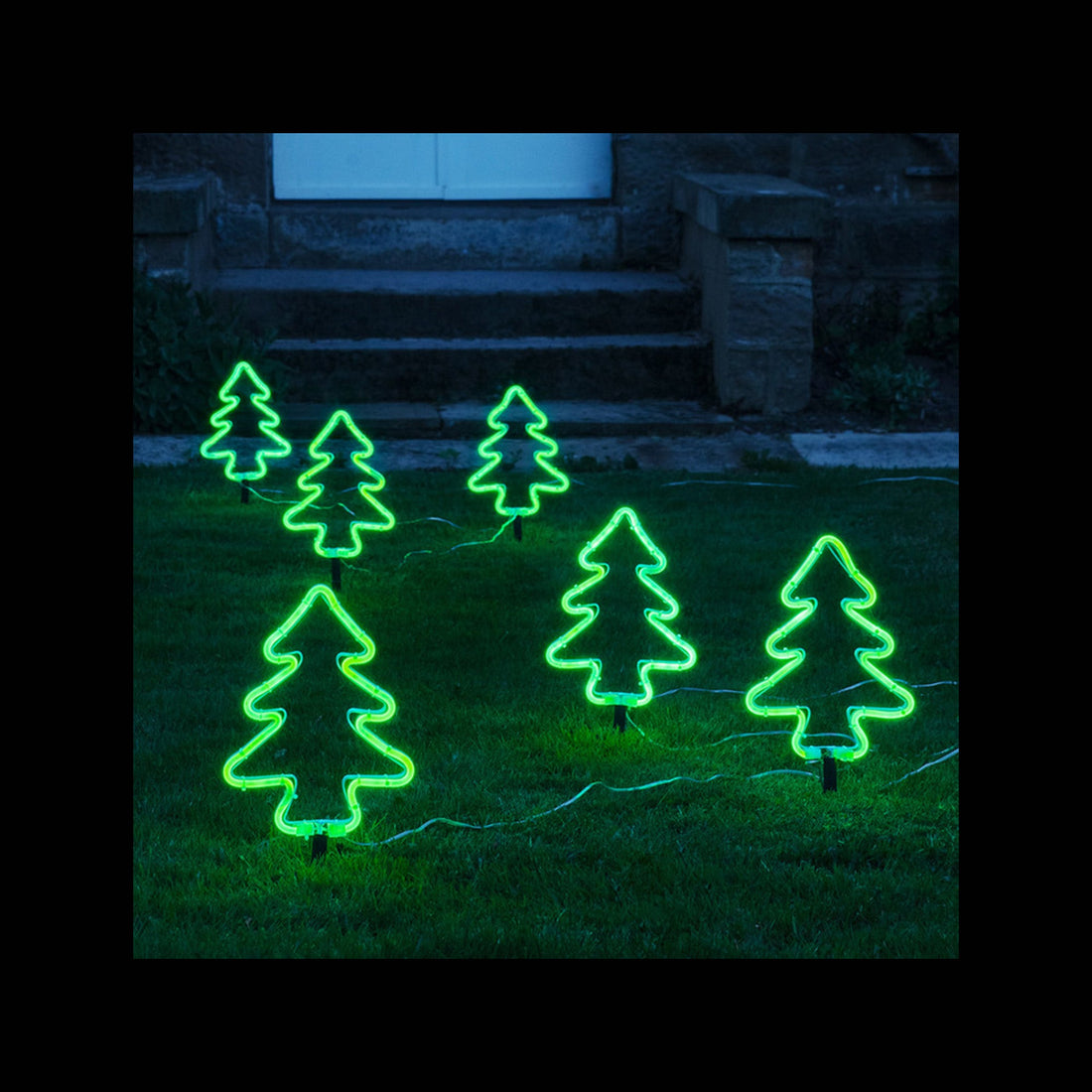 Set of 3 Christmas Tree Neon Flex Stake Light