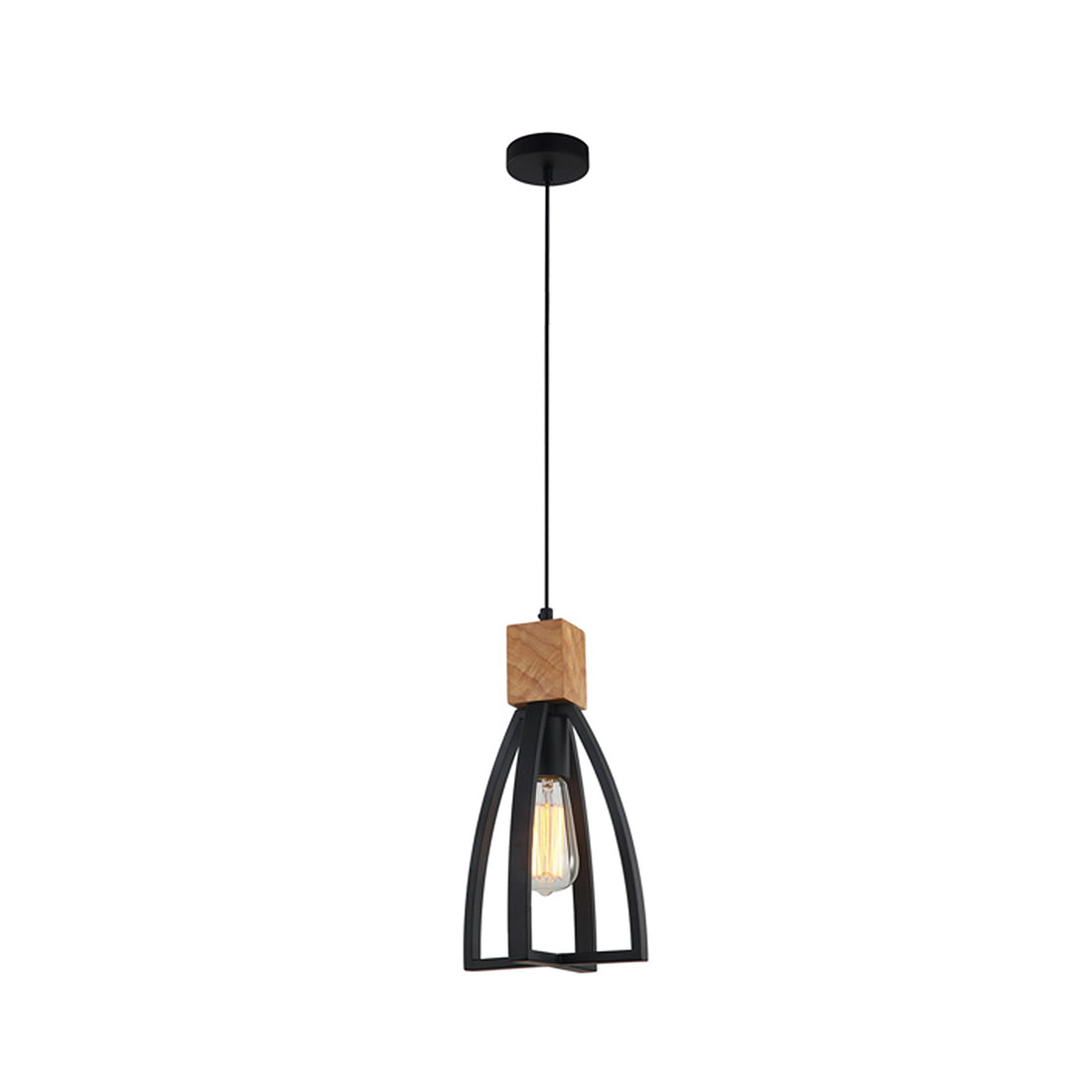 FARO Wood Convex Cone Pendant Light