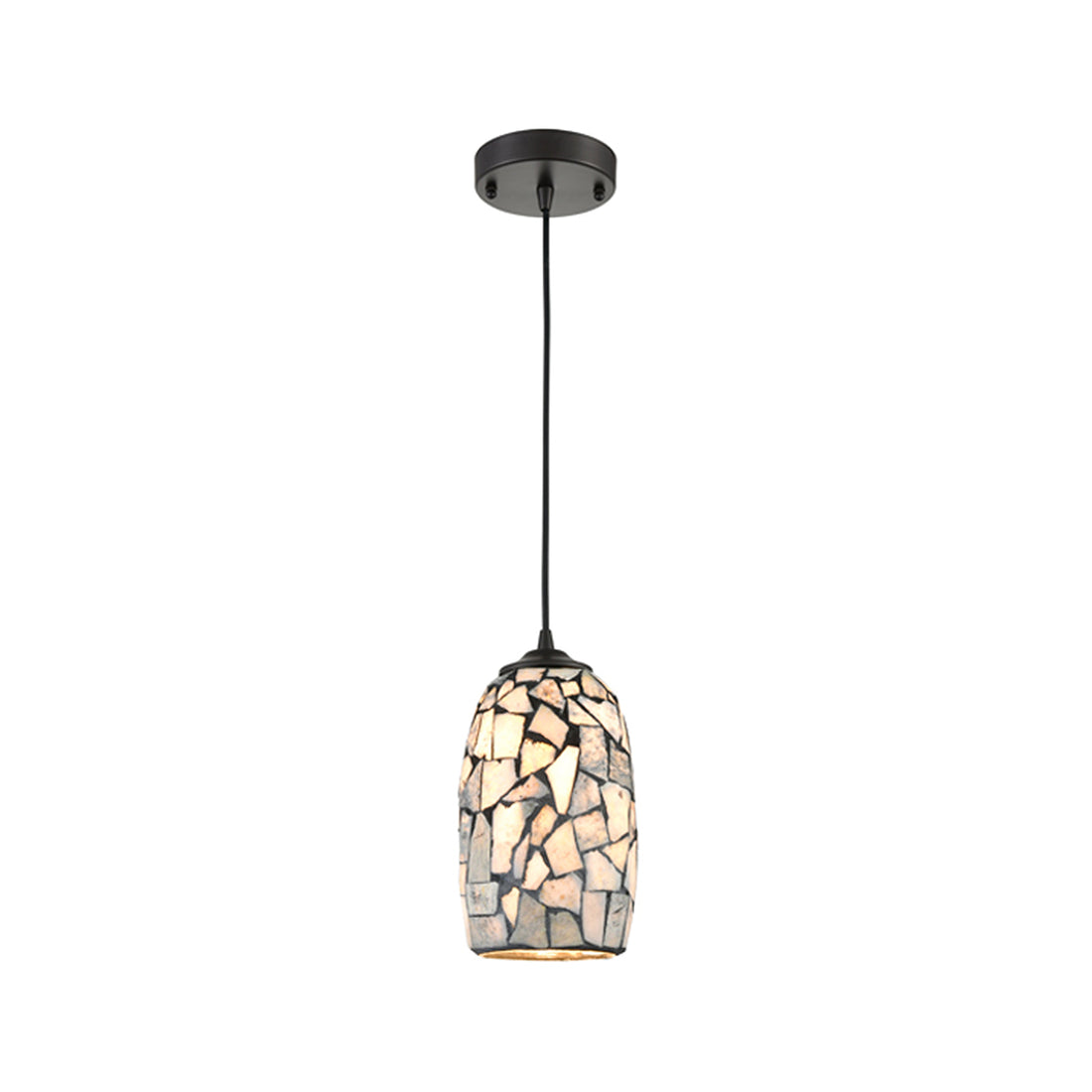 GLAZE Stone Mosaic Hand Blown Glass Pendant Light