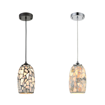 GLAZE Stone Mosaic Hand Blown Glass Pendant Light