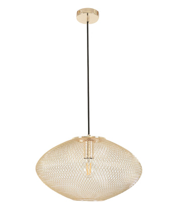 GOLPE Interior Oval Stainless Steel Pendant Light- Large Champagne Gold