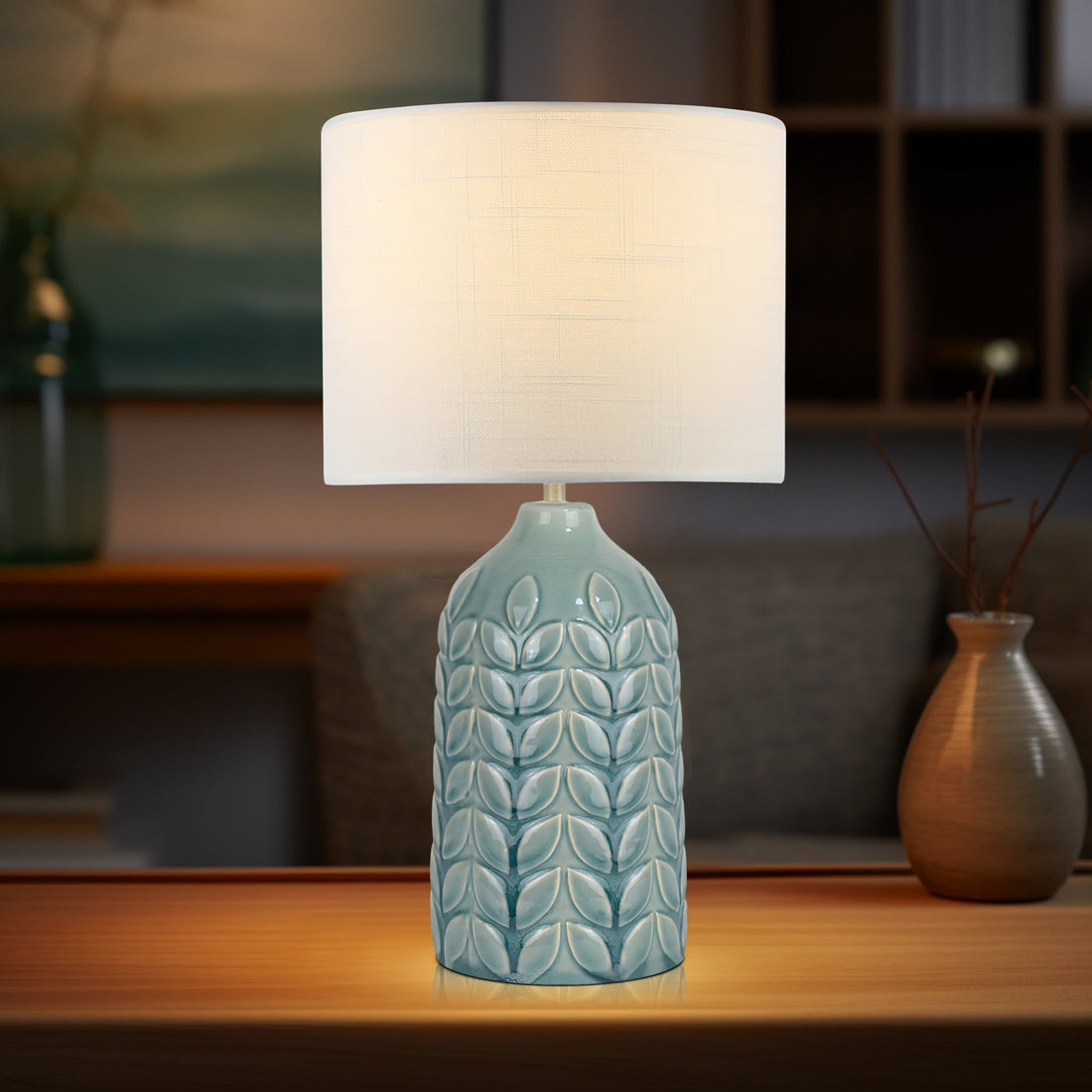 Bloom Ceramic Table Lamp - Blue