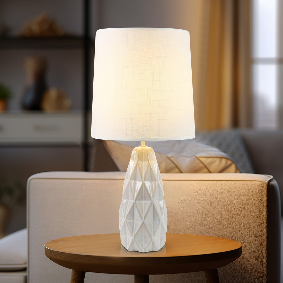 Ava Geo Ceramic Table Lamp