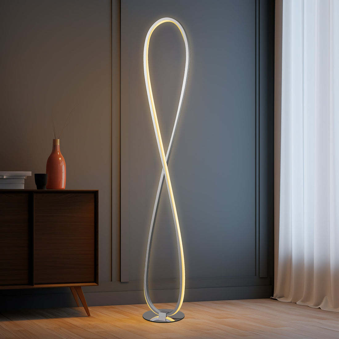 Infinite LED Floor Lamp - Chrome