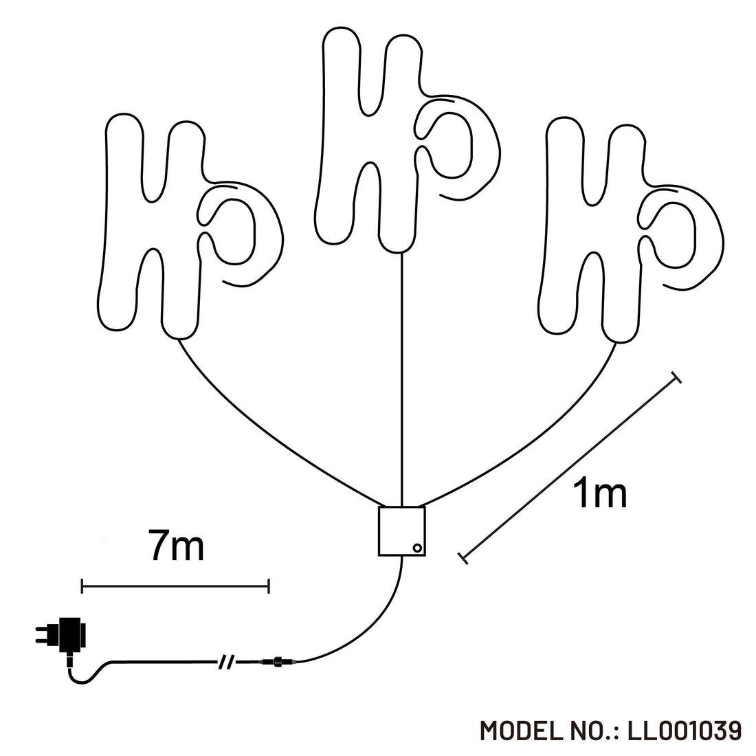 Set of 3 HOHOHO Neon Flex Stake Light