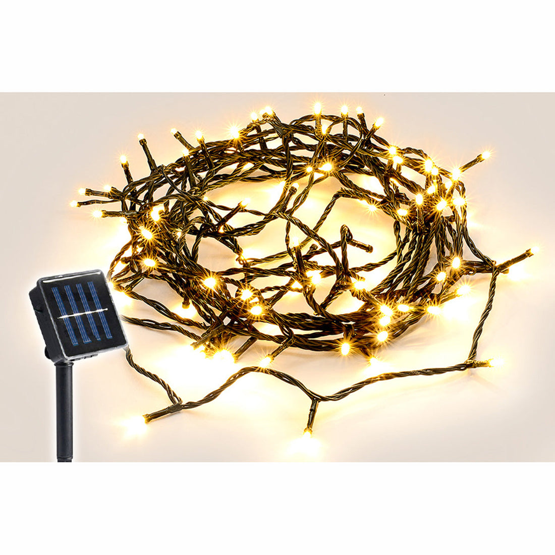 Solar 420 LED Fairy Light Chain Dark Green Cable - 4 Colour Options