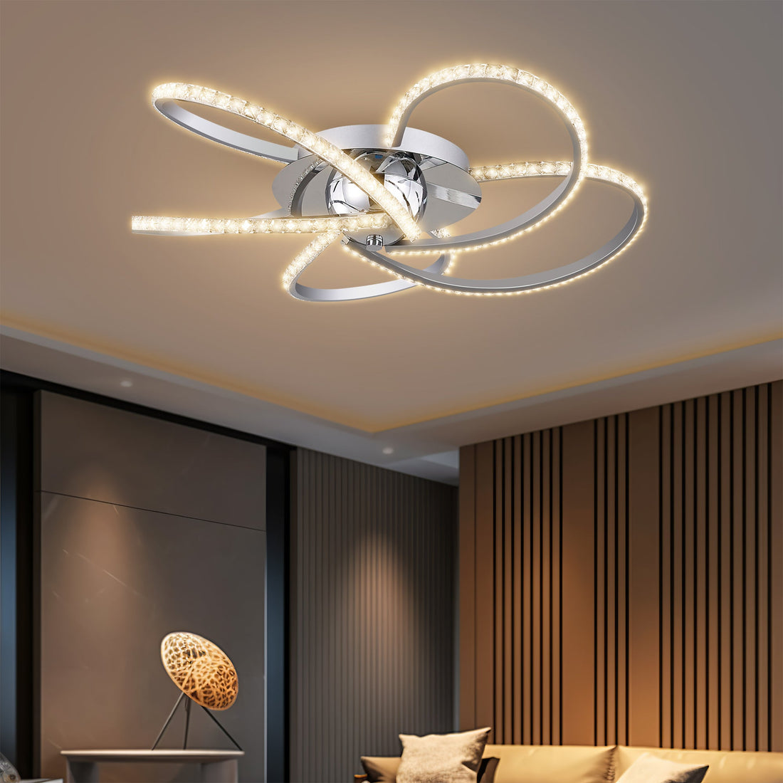 Irie Dimmable 5 Lights LED Ceiling Light - Chrome