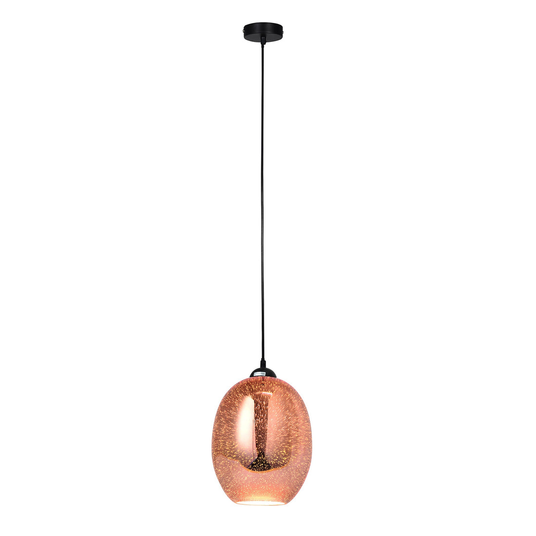 Moravian Glass Oval Pendant Light - Copper