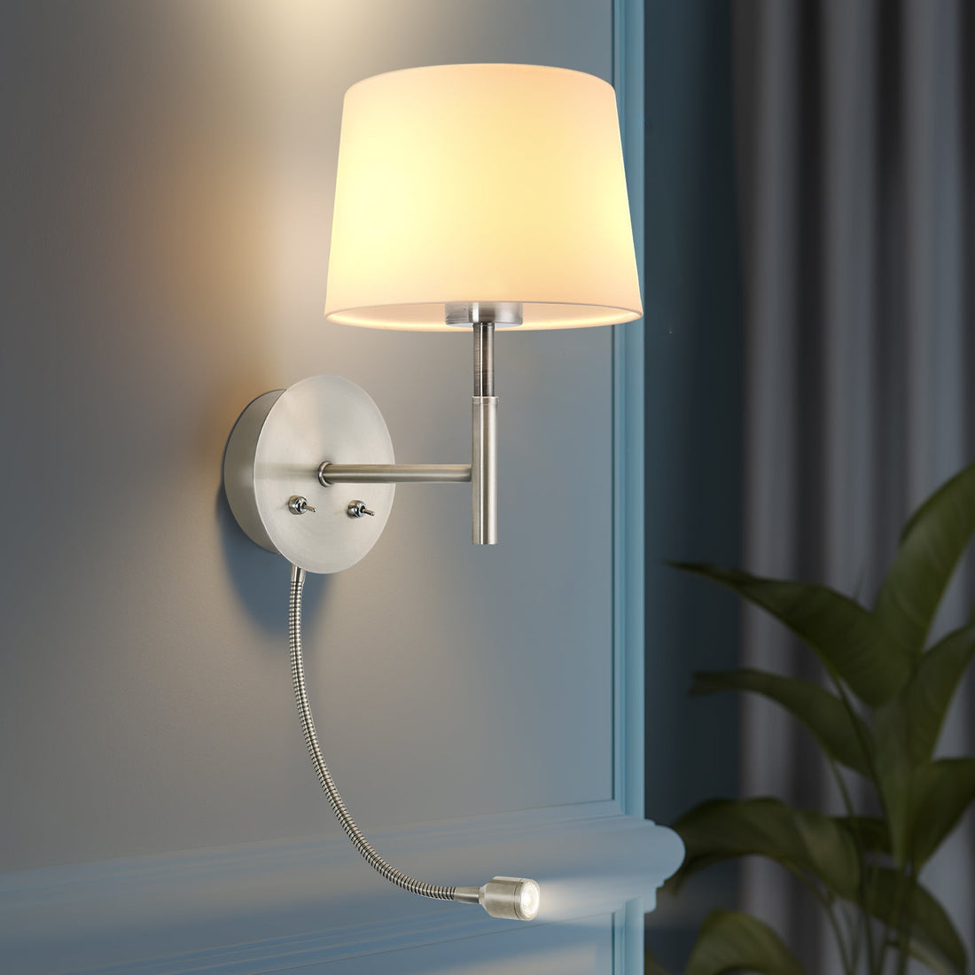 Riley Wall Light - Satin Chrome