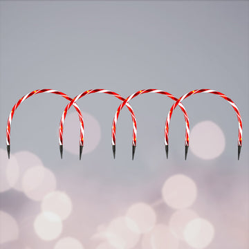 Set of 4 Arch Pathway Candy Cane Lights - 2 Colour Options