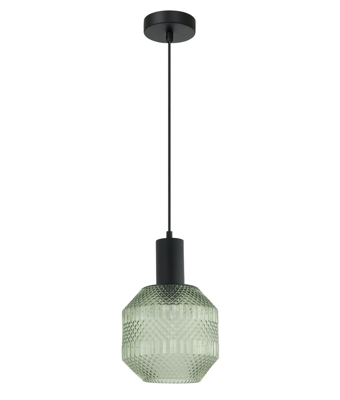 MARACA Interior Glass Jar With Quadrilateral Segment Pendant Light- Green