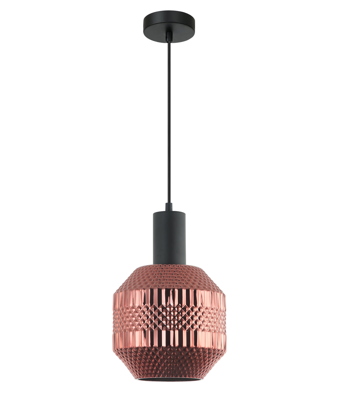 MARACA Interior Glass Jar With Quadrilateral Segment Pendant Light- Copper